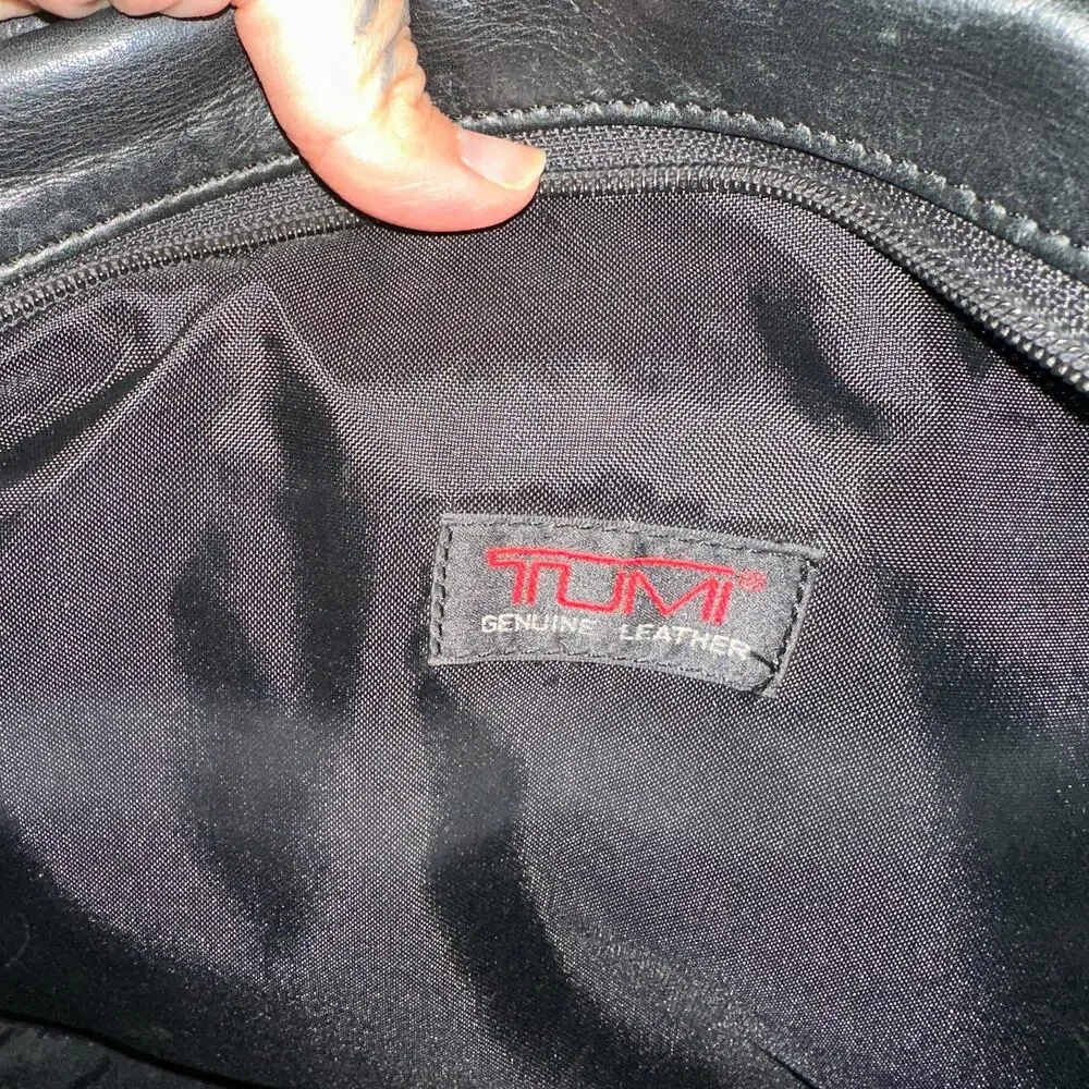 TUMI Genuine Leather Black Laptop Briefcase 17